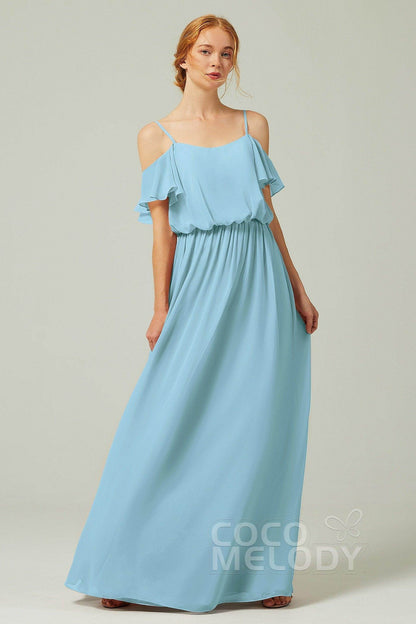A-Line Floor Length Chiffon Bridesmaid Dress CB0300