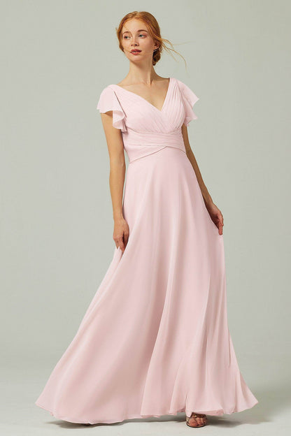 A-Line Floor Length Chiffon Bridesmaid Dress CB0302PS