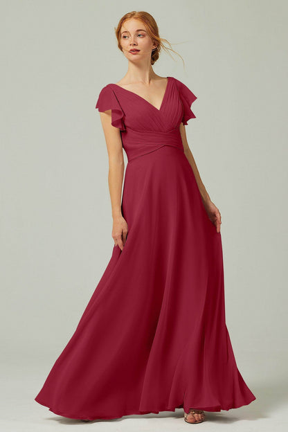 A-Line Floor Length Chiffon Bridesmaid Dress CB0302PS
