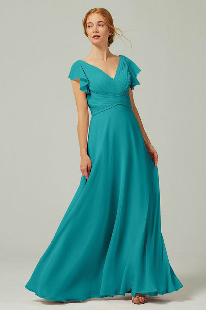 A-Line Floor Length Chiffon Bridesmaid Dress CB0302