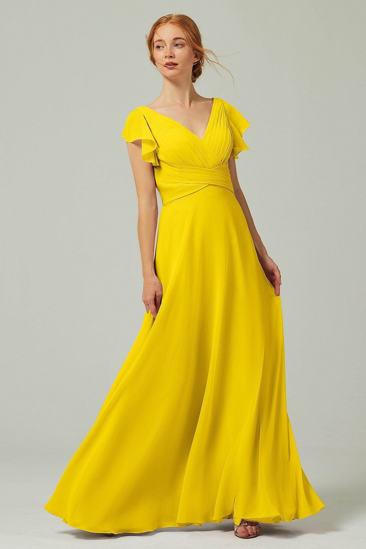 A-Line Floor Length Chiffon Bridesmaid Dress CB0302