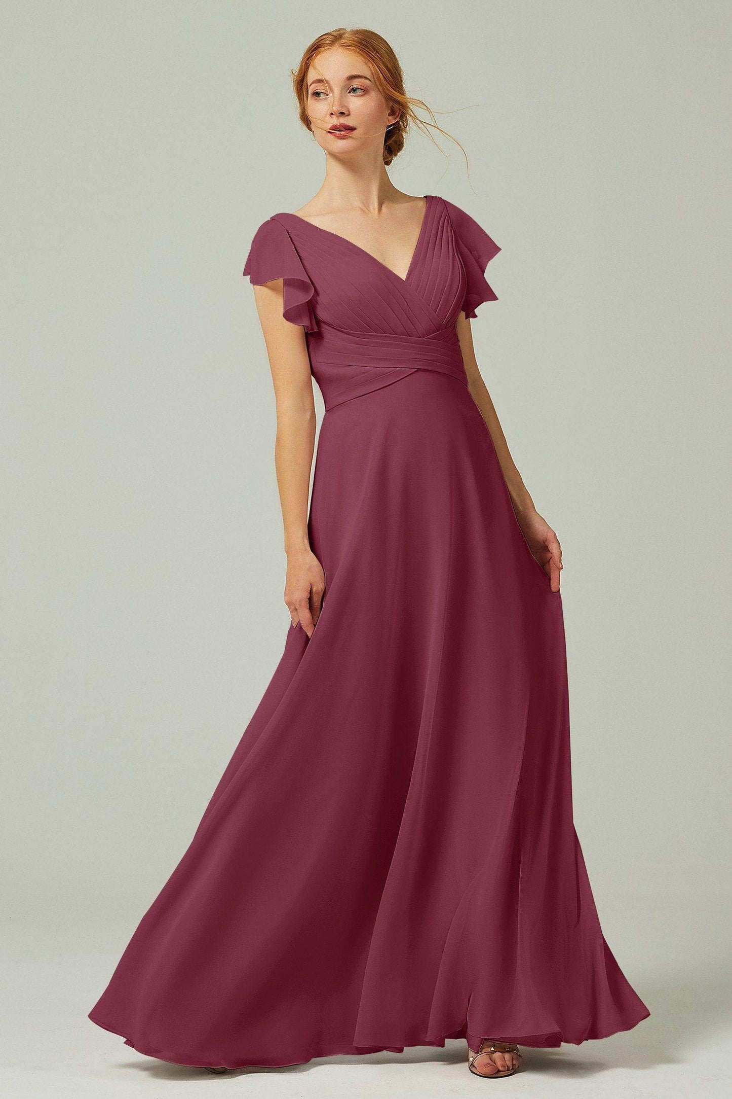 A-Line Floor Length Chiffon Bridesmaid Dress CB0302PS