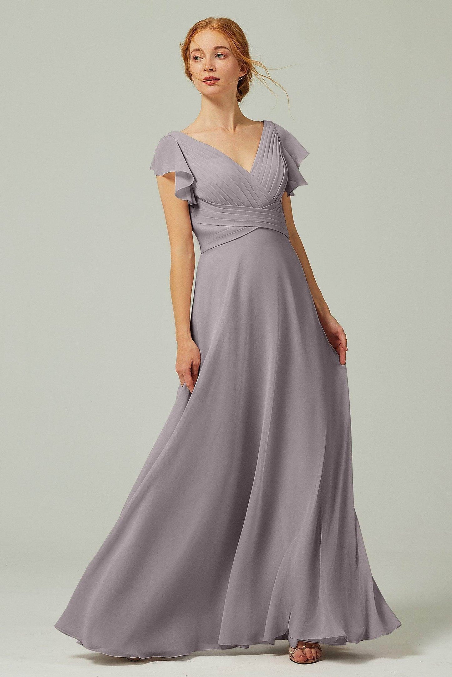 A-Line Floor Length Chiffon Bridesmaid Dress CB0302PS
