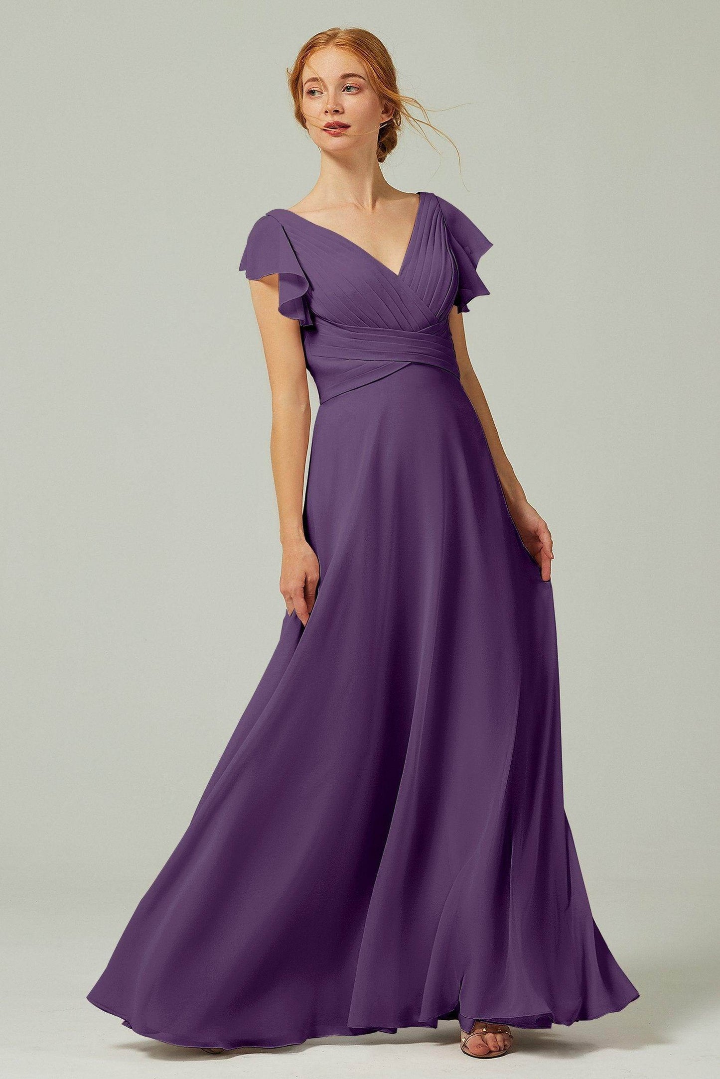 A-Line Floor Length Chiffon Bridesmaid Dress CB0302PS