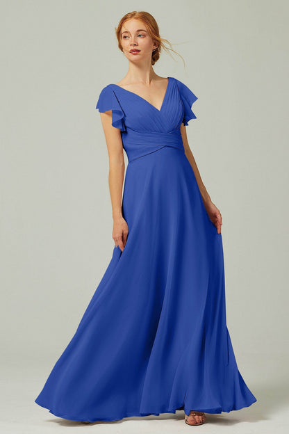A-Line Floor Length Chiffon Bridesmaid Dress CB0302