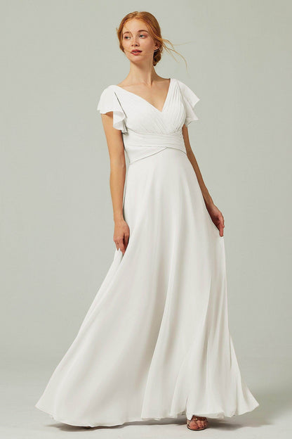 A-Line Floor Length Chiffon Bridesmaid Dress CB0302PS
