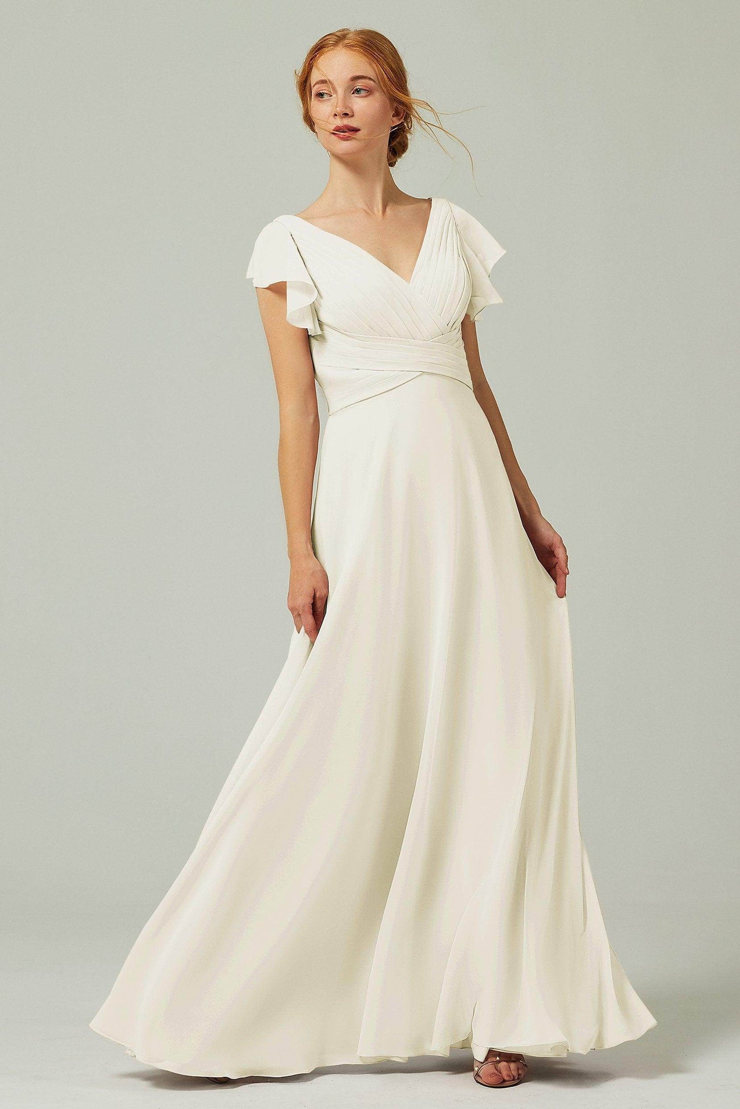 A-Line Floor Length Chiffon Bridesmaid Dress CB0302
