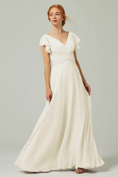 A-Line Floor Length Chiffon Bridesmaid Dress CB0302