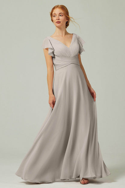 A-Line Floor Length Chiffon Bridesmaid Dress CB0302PS