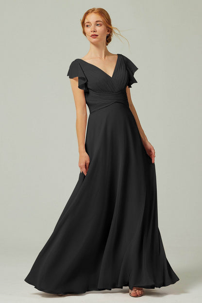 A-Line Floor Length Chiffon Bridesmaid Dress CB0302PS