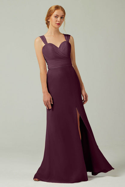 Sheath-Column Floor Length Chiffon Bridesmaid Dress CB0305