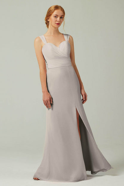 Sheath-Column Floor Length Chiffon Bridesmaid Dress CB0305