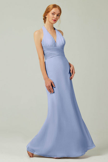 Sheath-Column Floor Length Chiffon Bridesmaid Dress CB0306