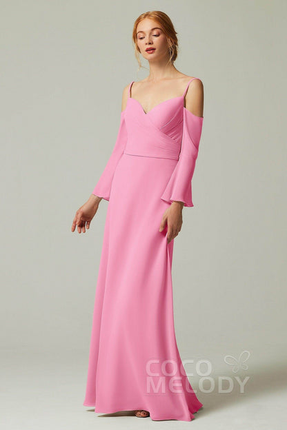 A-Line Floor Length Chiffon Bridesmaid Dress CB0307
