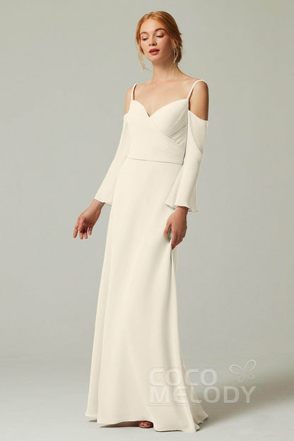 A-Line Floor Length Chiffon Bridesmaid Dress CB0307
