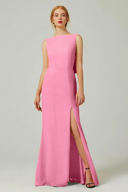 Sheath-Column Sweep-Brush Chiffon Bridesmaid Dress Formal Dresses CB0310