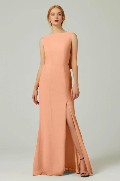 Sheath-Column Sweep-Brush Chiffon Bridesmaid Dress Formal Dresses CB0310