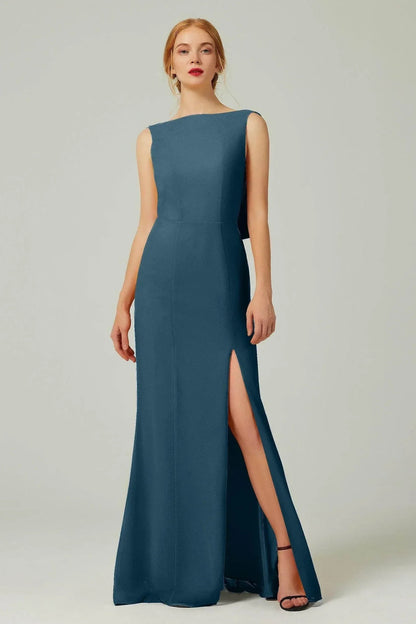 Sheath-Column Sweep-Brush Chiffon Bridesmaid Dress Formal Dresses CB0310
