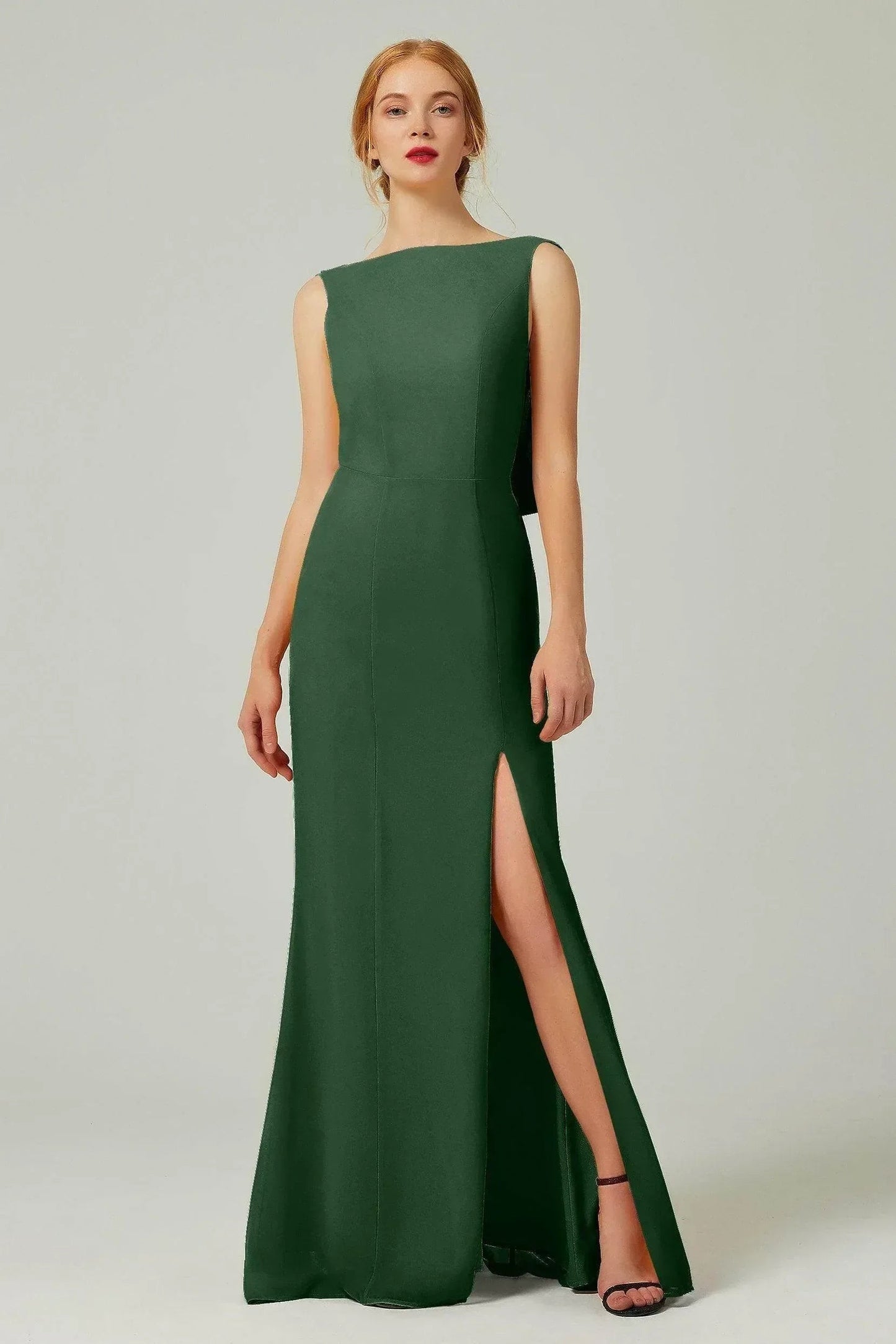 Sheath-Column Sweep-Brush Chiffon Bridesmaid Dress Formal Dresses CB0310