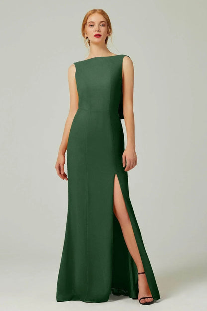 Sheath-Column Sweep-Brush Chiffon Bridesmaid Dress Formal Dresses CB0310PS