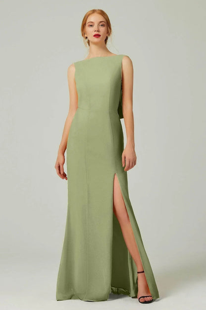 Sheath-Column Sweep-Brush Chiffon Bridesmaid Dress Formal Dresses CB0310