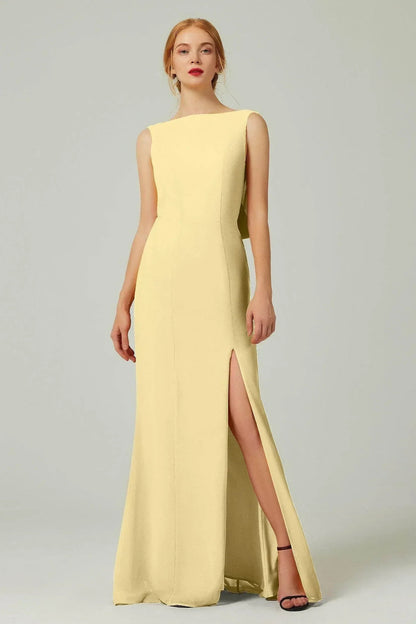 Sheath-Column Sweep-Brush Chiffon Bridesmaid Dress Formal Dresses CB0310PS