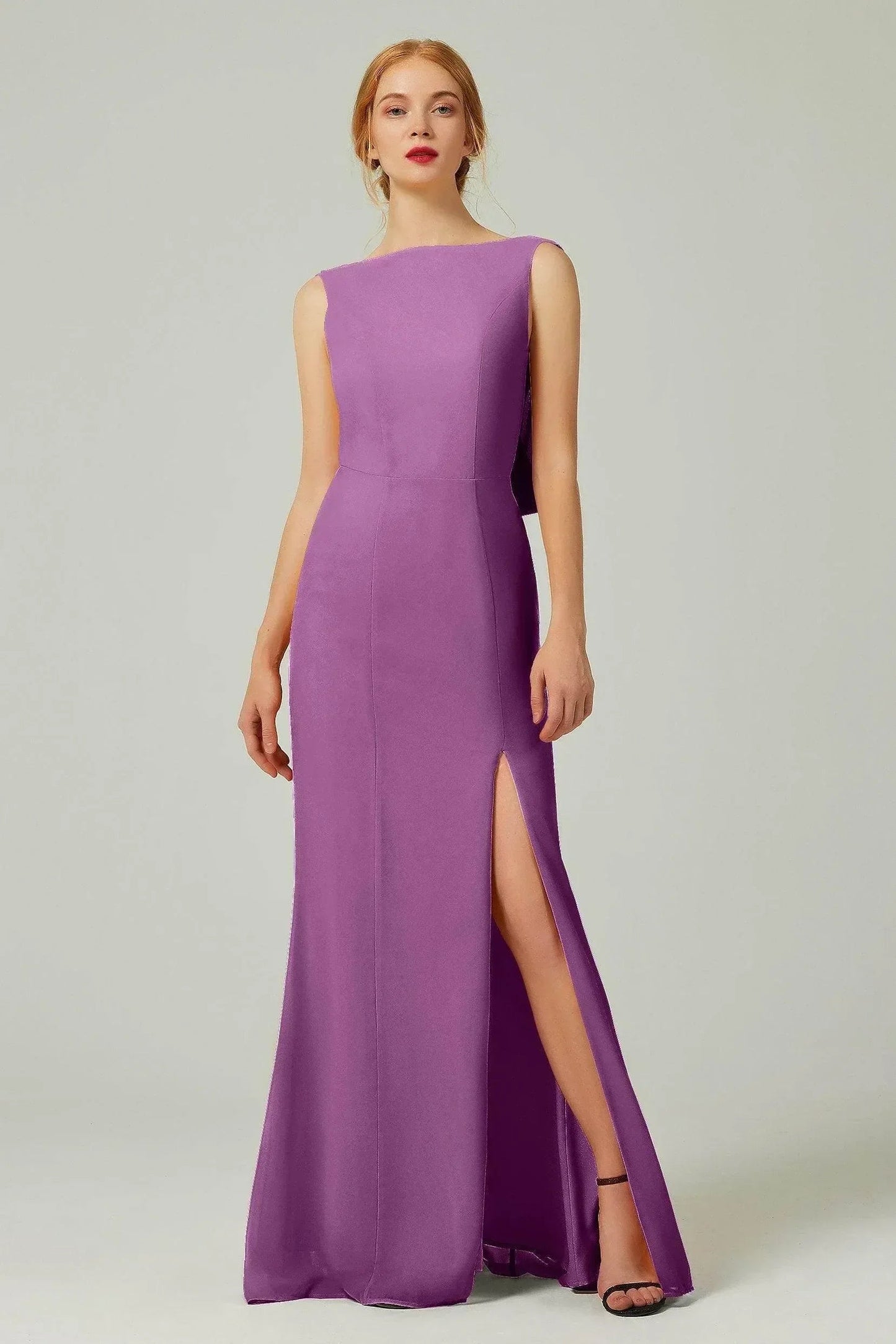 Sheath-Column Sweep-Brush Chiffon Bridesmaid Dress Formal Dresses CB0310
