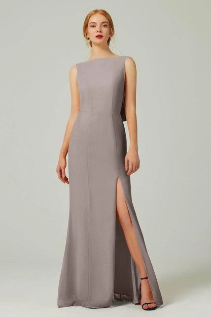 Sheath-Column Sweep-Brush Chiffon Bridesmaid Dress Formal Dresses CB0310PS