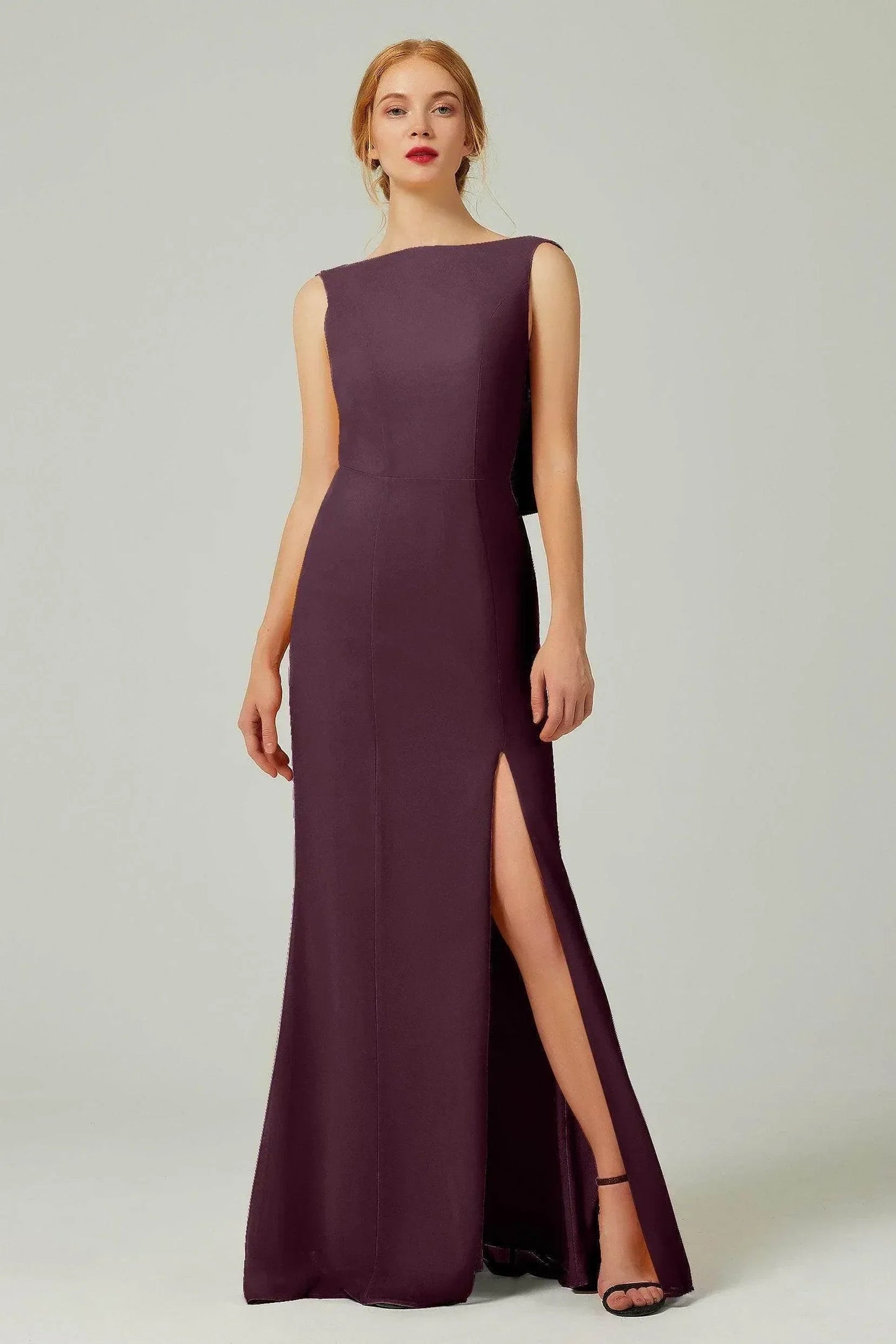 Sheath-Column Sweep-Brush Chiffon Bridesmaid Dress Formal Dresses CB0310