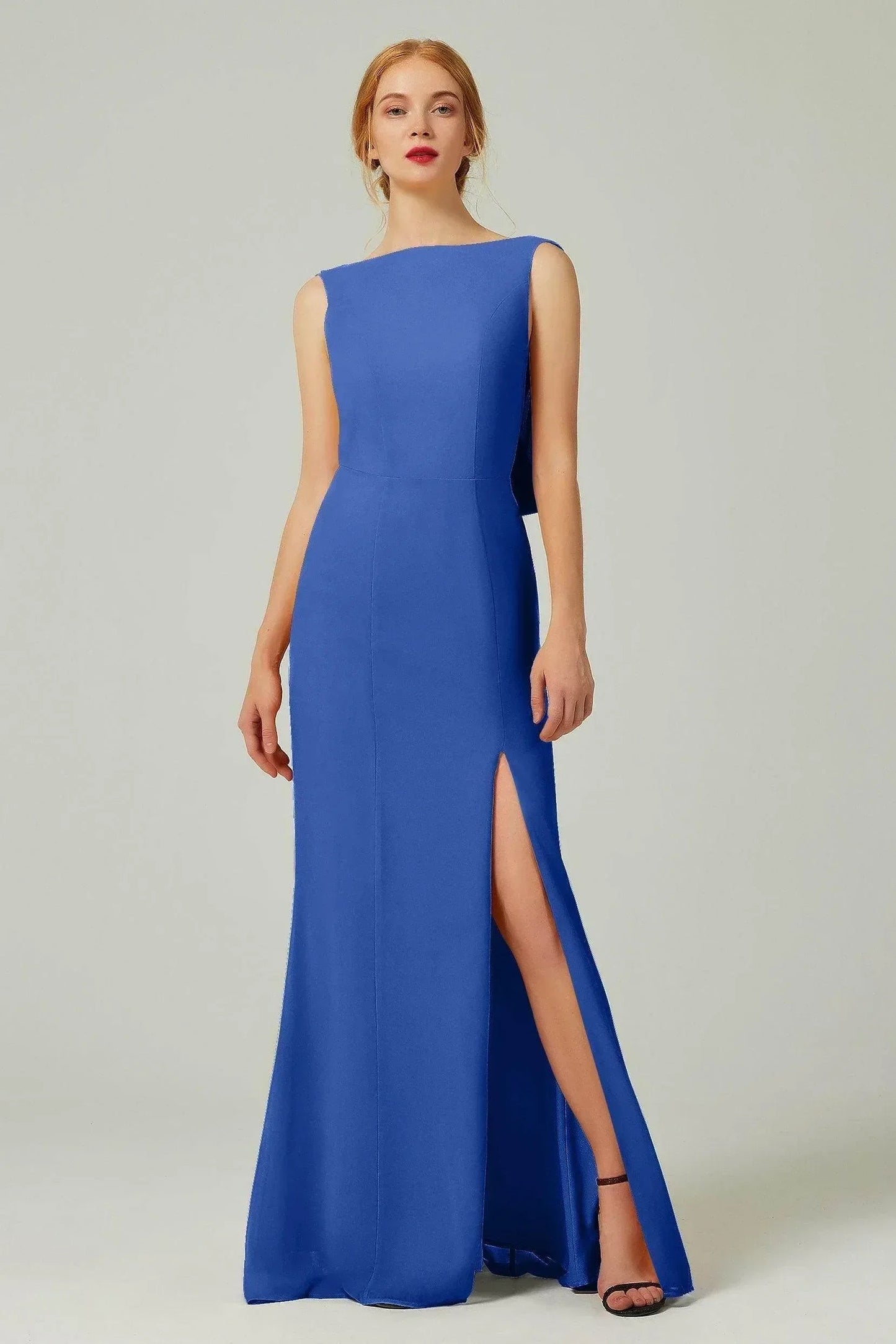 Sheath-Column Sweep-Brush Chiffon Bridesmaid Dress Formal Dresses CB0310PS