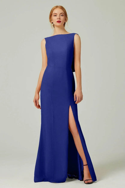 Sheath-Column Sweep-Brush Chiffon Bridesmaid Dress Formal Dresses CB0310