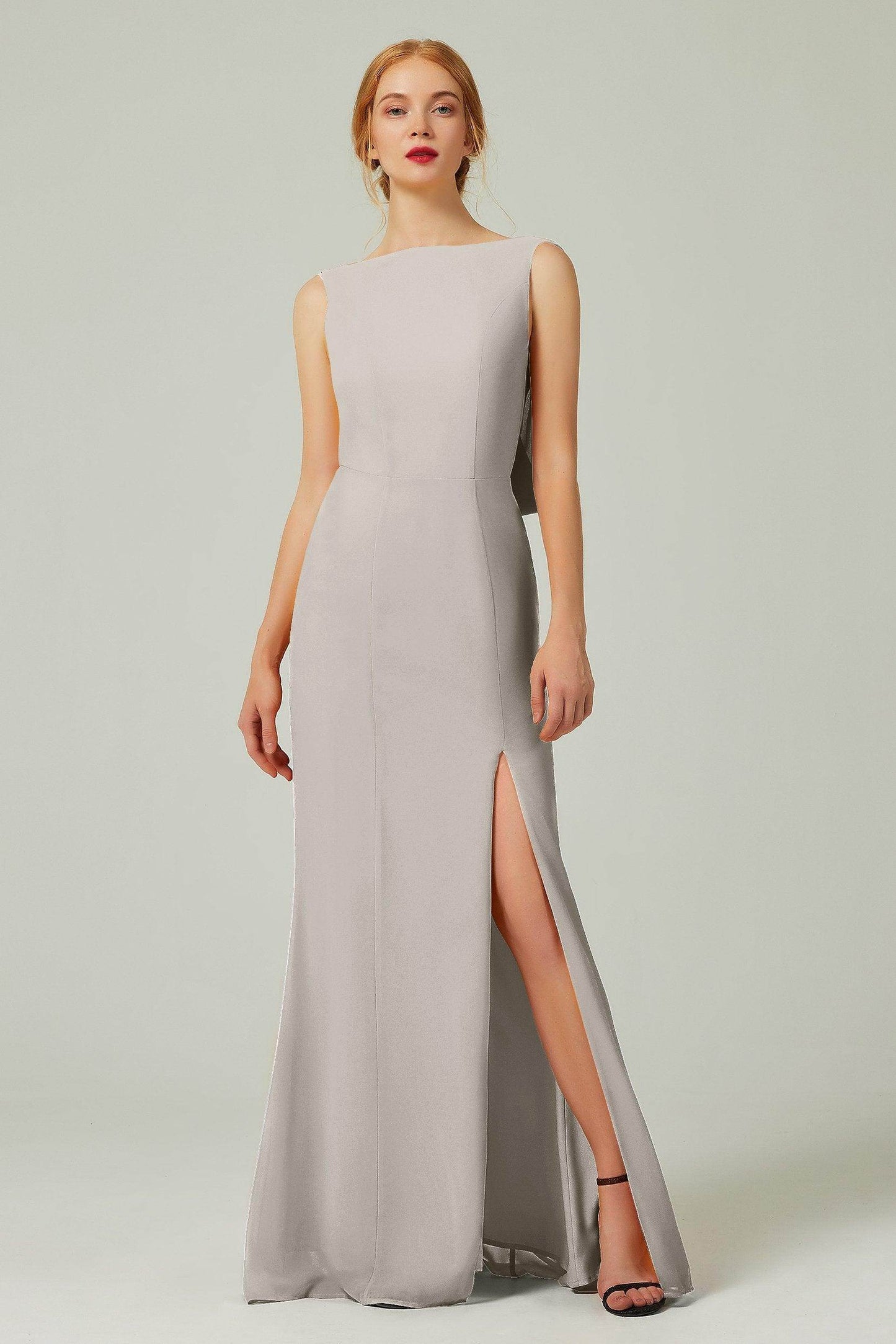 Sheath-Column Sweep-Brush Chiffon Bridesmaid Dress Formal Dresses CB0310