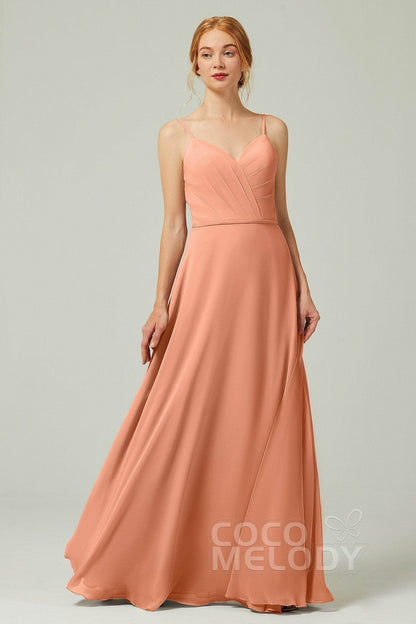 A-Line Floor Length Chiffon Bridesmaid Dress CB0312