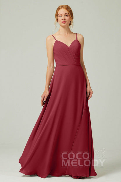 A-Line Floor Length Chiffon Bridesmaid Dress CB0312