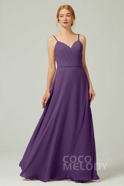 A-Line Floor Length Chiffon Bridesmaid Dress CB0312
