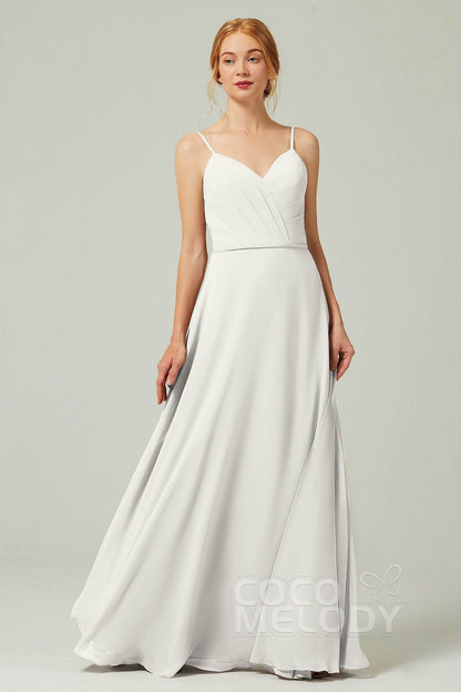 A-Line Floor Length Chiffon Bridesmaid Dress CB0312