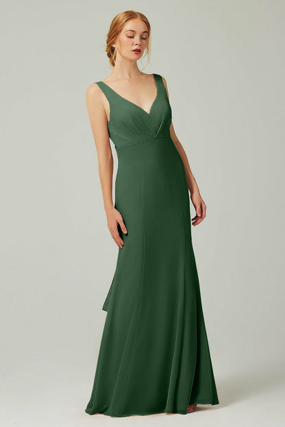 Sheath-Column Floor Length Chiffon Bridesmaid Dress CB0314