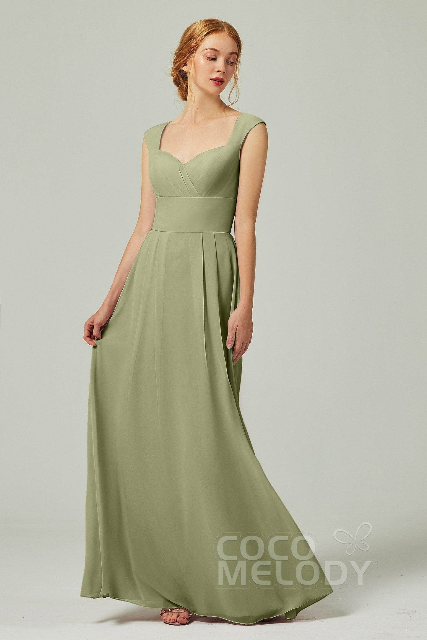 A-Line Floor Length Chiffon Bridesmaid Dress CB0315