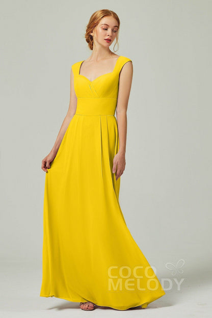 A-Line Floor Length Chiffon Bridesmaid Dress CB0315