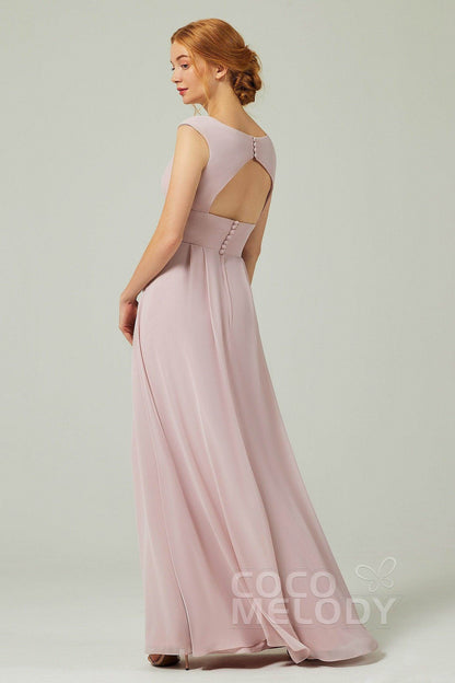 A-Line Floor Length Chiffon Bridesmaid Dress CB0315