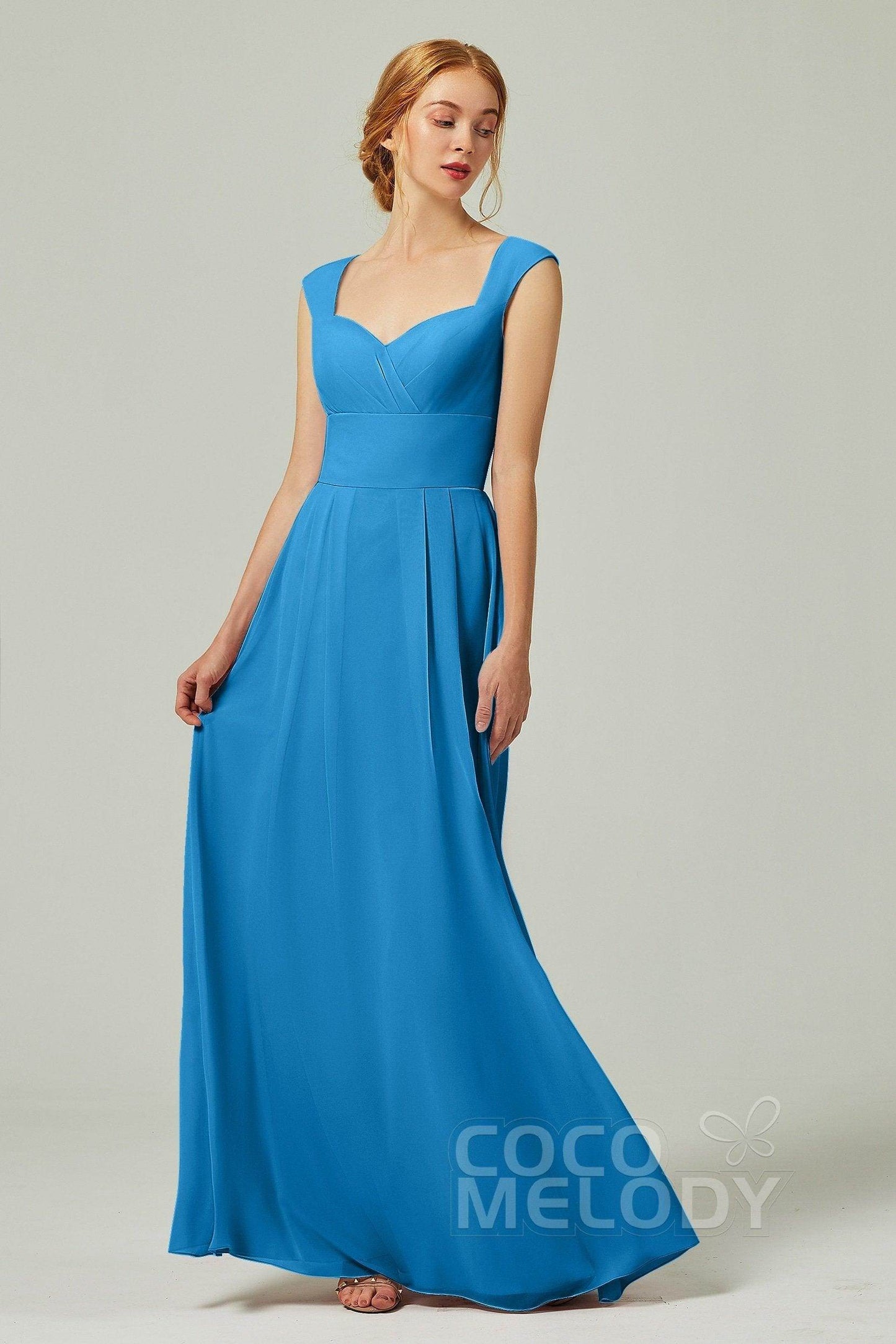A-Line Floor Length Chiffon Bridesmaid Dress CB0315