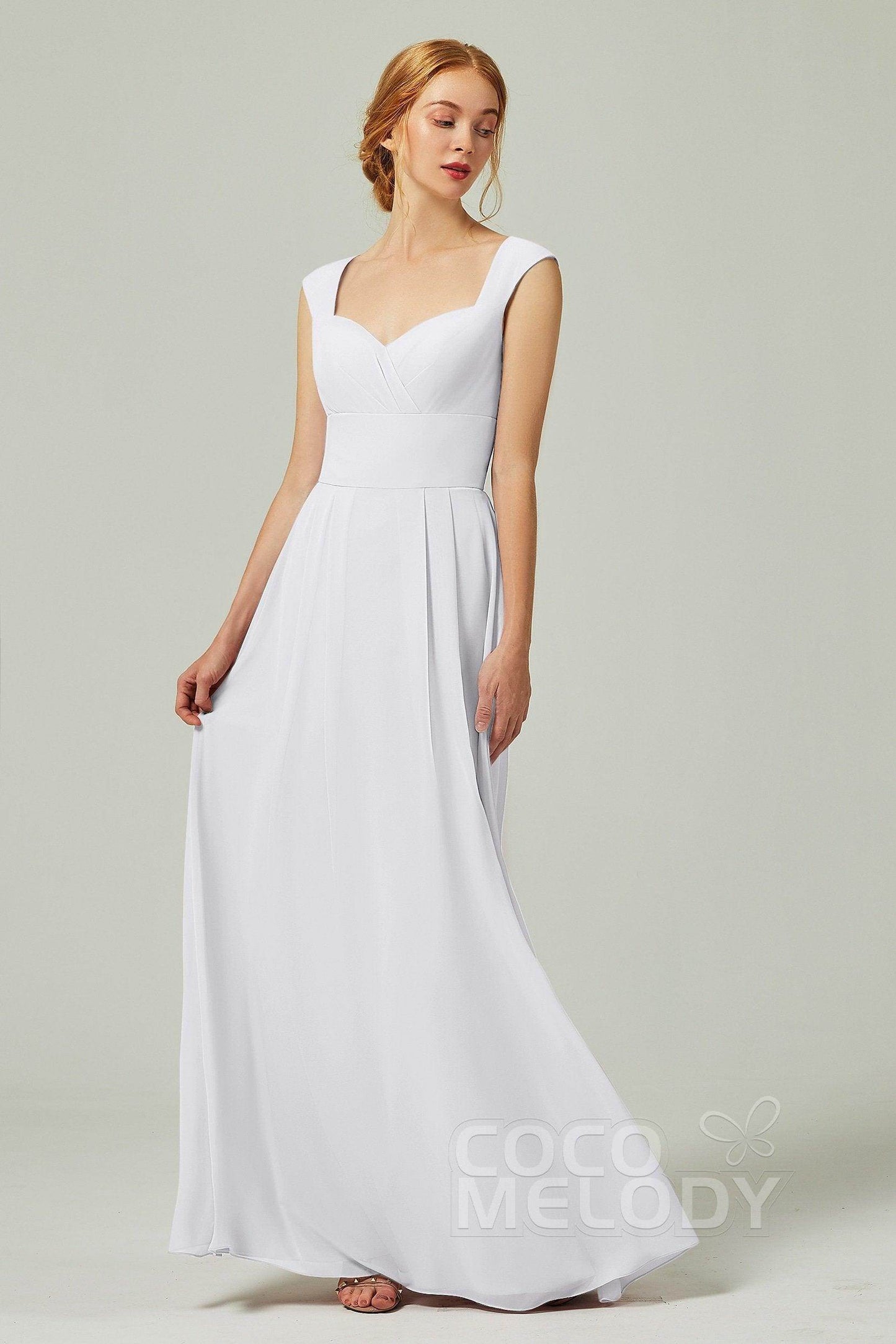 A-Line Floor Length Chiffon Bridesmaid Dress CB0315