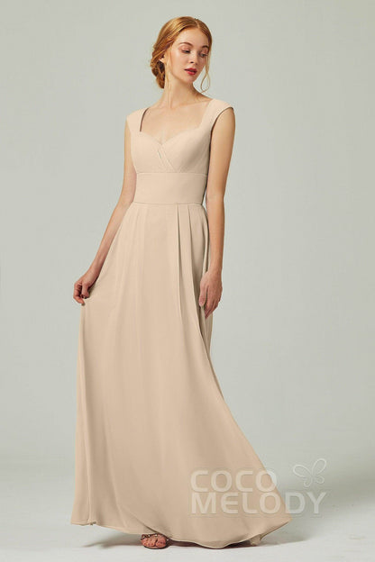 A-Line Floor Length Chiffon Bridesmaid Dress CB0315