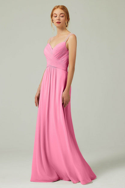 A-Line Floor Length Chiffon Bridesmaid Dress CB0316