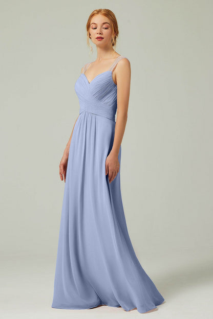 A-Line Floor Length Chiffon Bridesmaid Dress CB0316