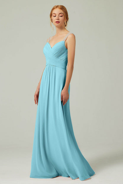 A-Line Floor Length Chiffon Bridesmaid Dress CB0316