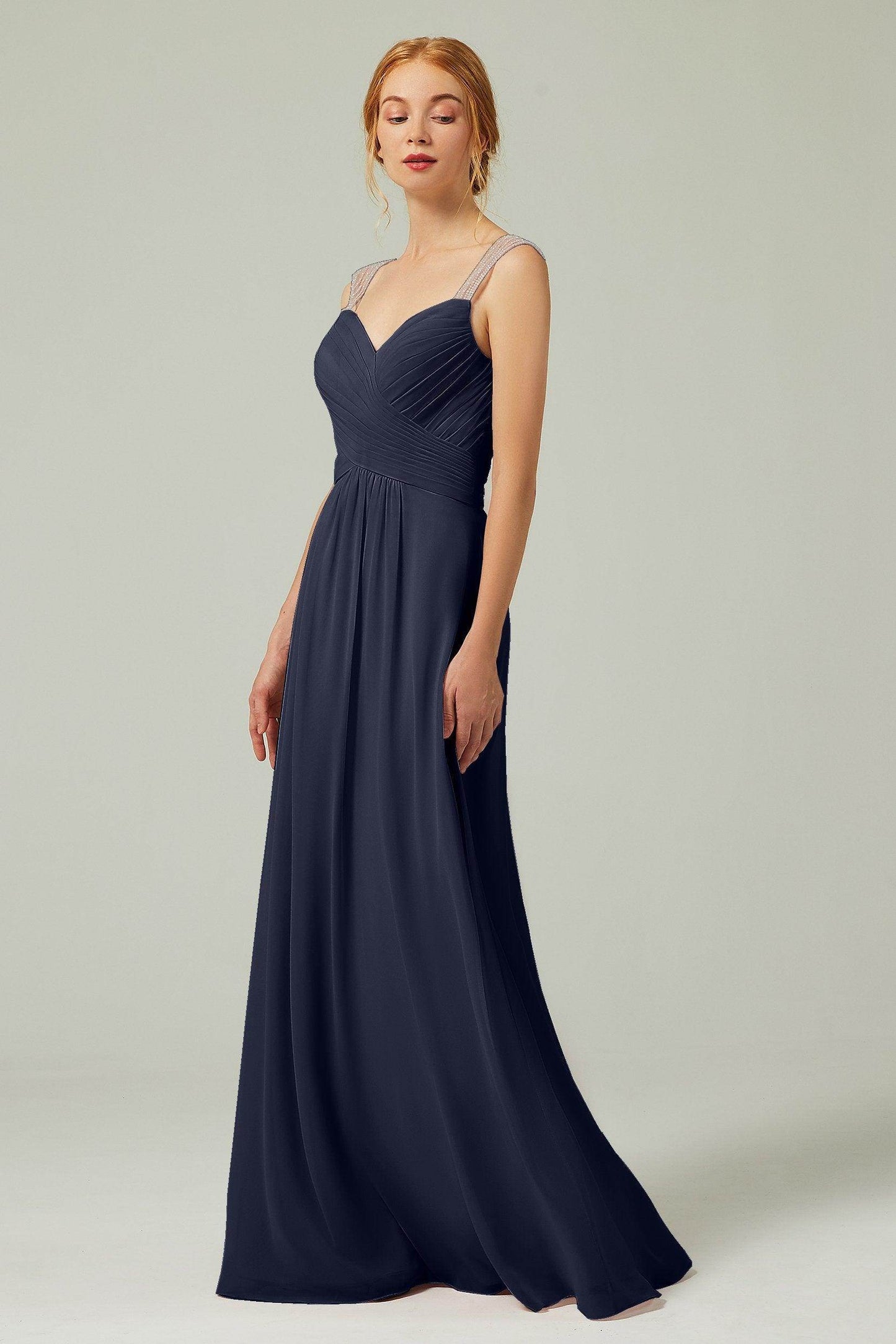 A-Line Floor Length Chiffon Bridesmaid Dress CB0316