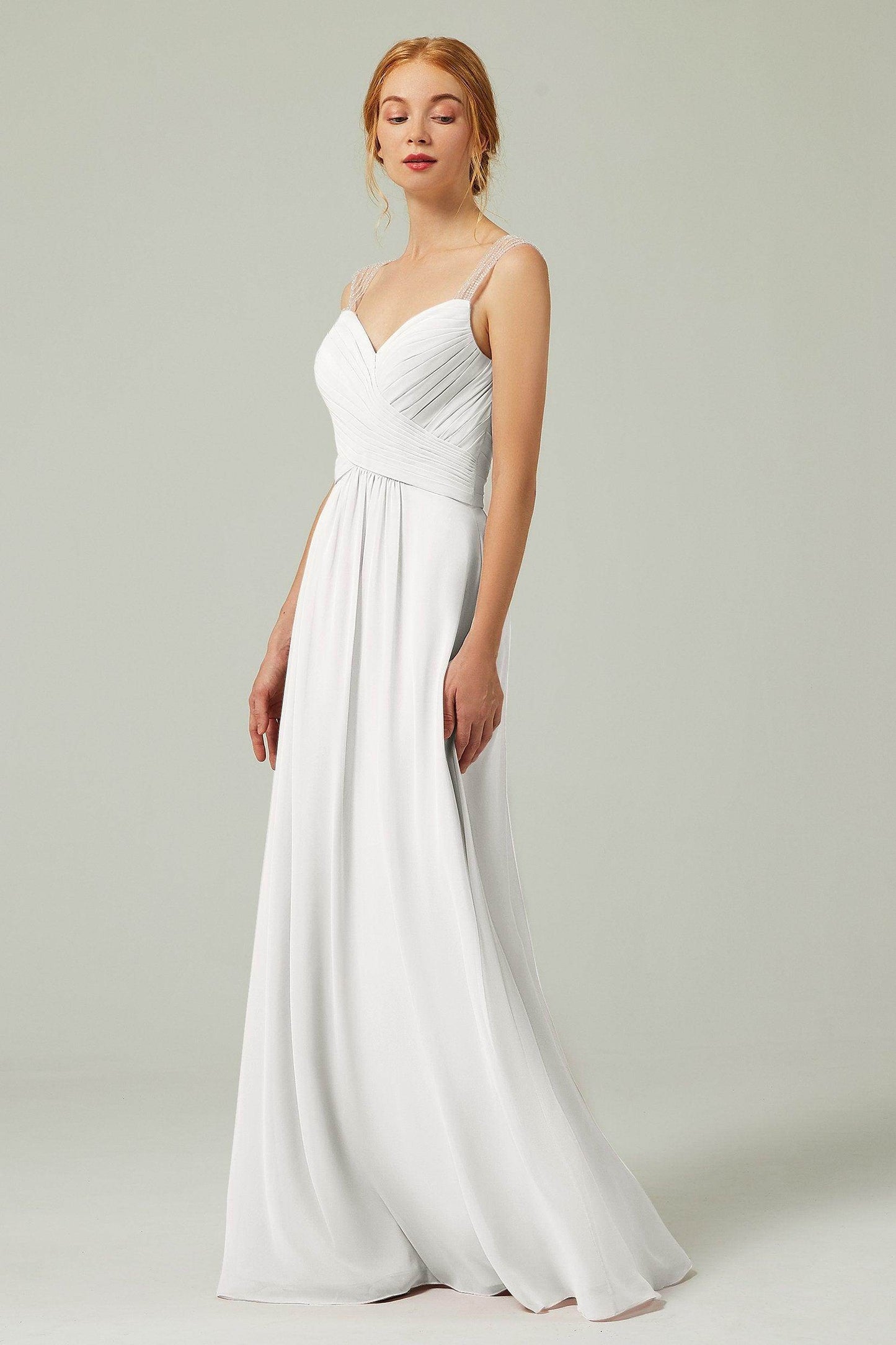 A-Line Floor Length Chiffon Bridesmaid Dress CB0316