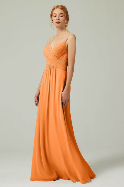 A-Line Floor Length Chiffon Bridesmaid Dress CB0316