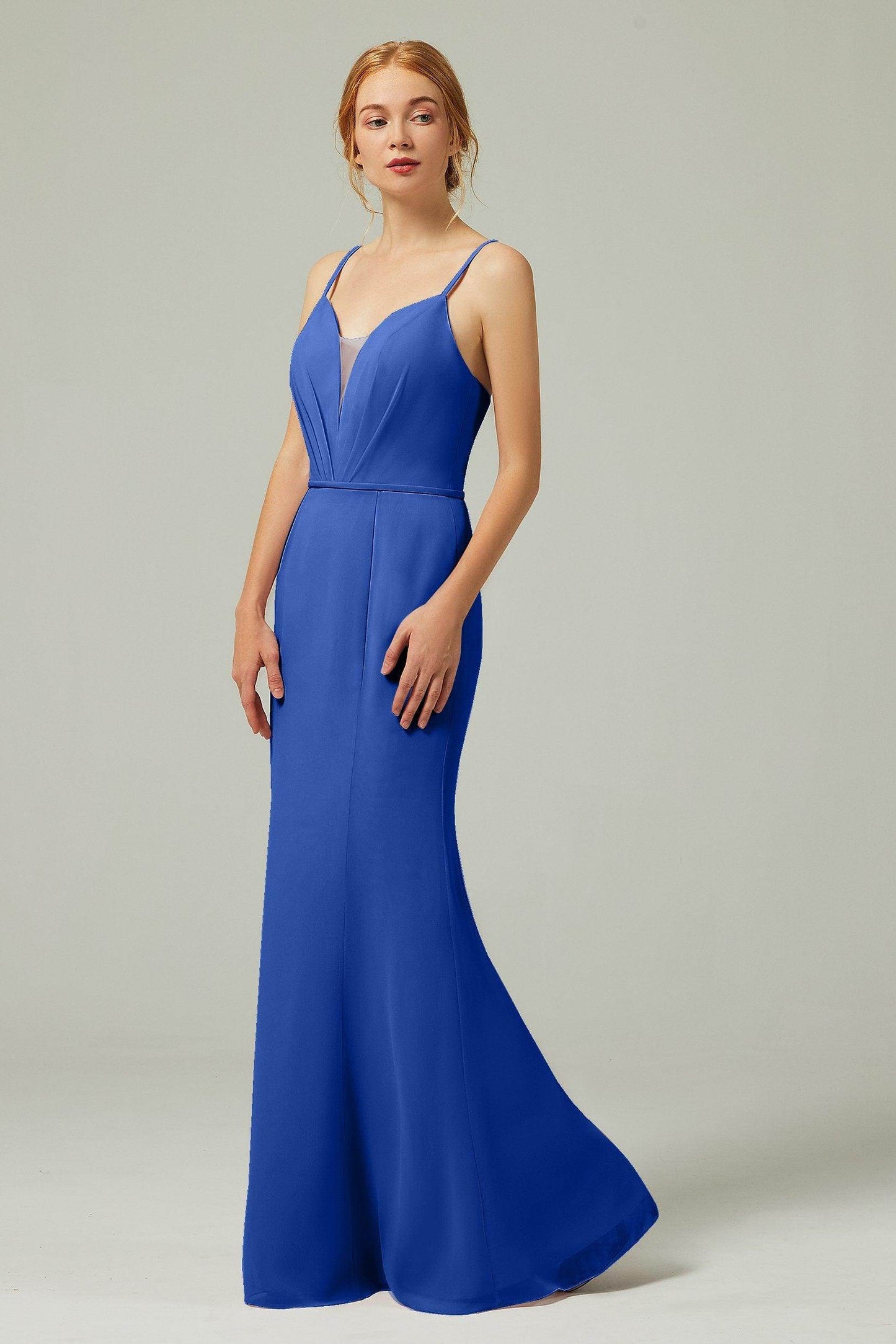 Trumpet-Mermaid Floor Length Chiffon Bridesmaid Dress CB0319